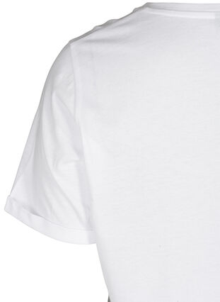 Kortærmet t-shirt med print, Bright White, Packshot image number 3