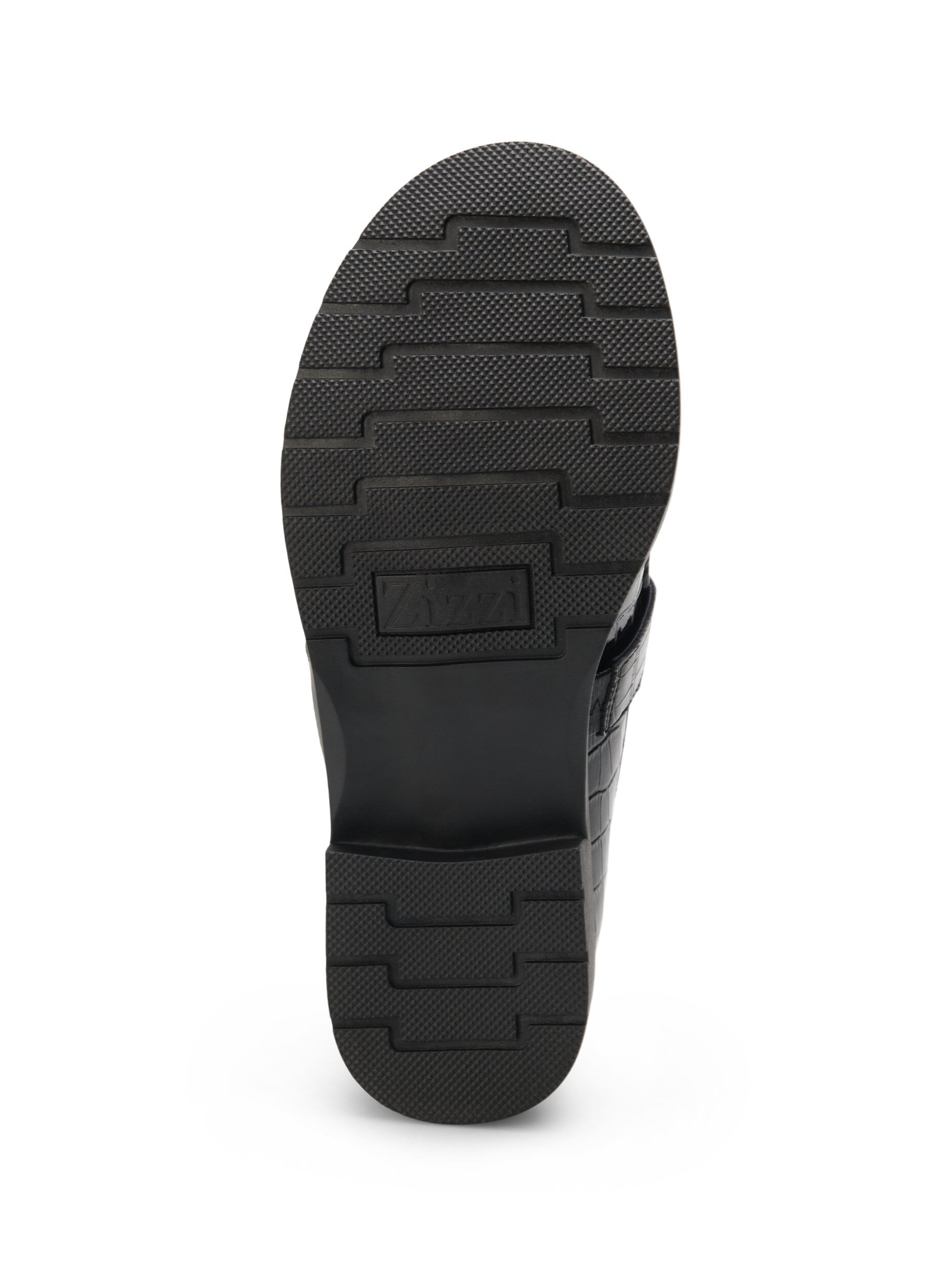 Zizzi Wide fit croco loafers i l&aelig;der, Black, Packshot image number 5