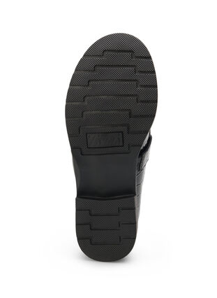 Wide fit croco loafers i læder, Black, Packshot image number 5