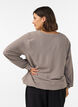 Bluse med ballonform og V-udsk&aelig;ring, Beige, Model image number 2
