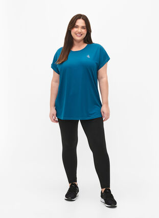 Kortærmet trænings t-shirt , Deep Lagoon, Model image number 2