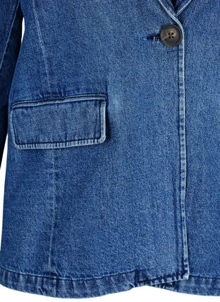 Denim blazer med lommer, Blue Denim, Packshot image number 2