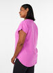 Kort&aelig;rmet tr&aelig;nings t-shirt med v-hals, Lilla, Model image number 2