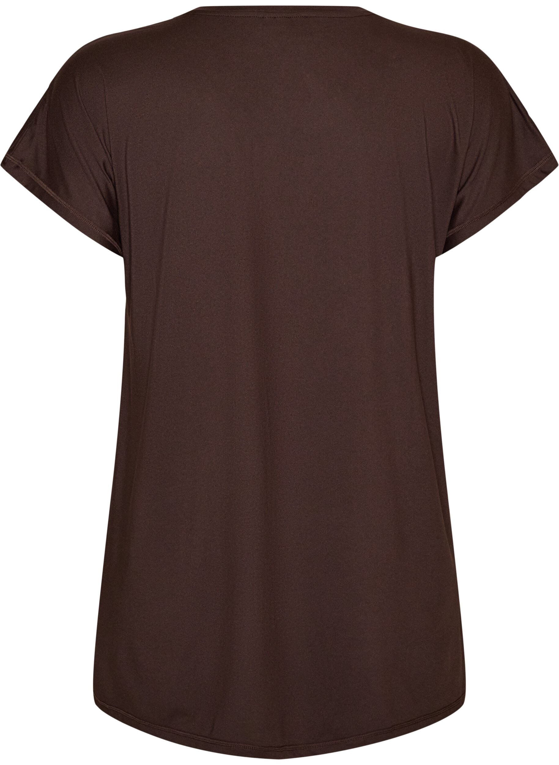 ZizziLang tr&aelig;nings t-shirt, Brun, Packshot image number 1