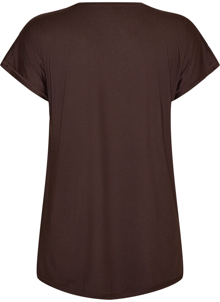 Lang tr&aelig;nings t-shirt, Brun, Packshot image number 1