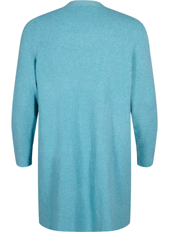 Lang åbenstående cardigan, Reef Water Mel., Packshot image number 1