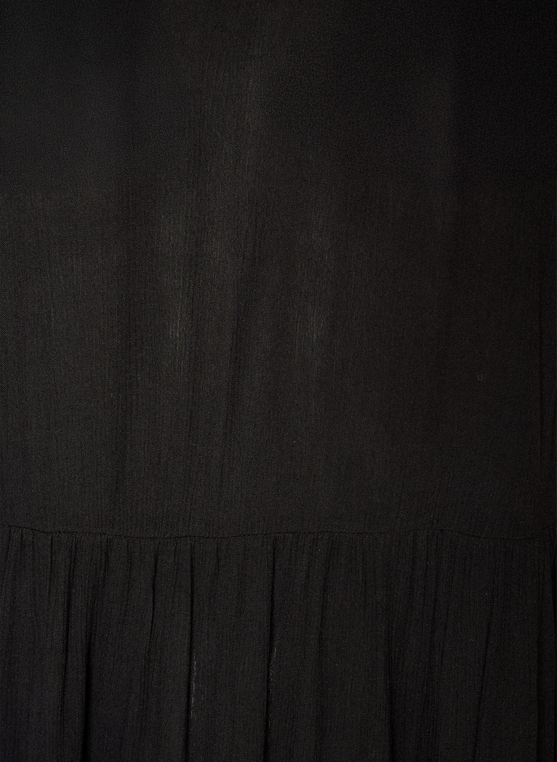 ZizziMidikjole i viskose med fl&aelig;se&aelig;rmer, Sort, Packshot image number 2