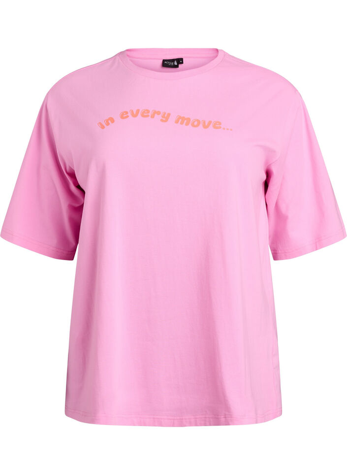 Sporty t-shirt i &oslash;kologisk bomuld, Lyser&oslash;d, Packshot image number 0