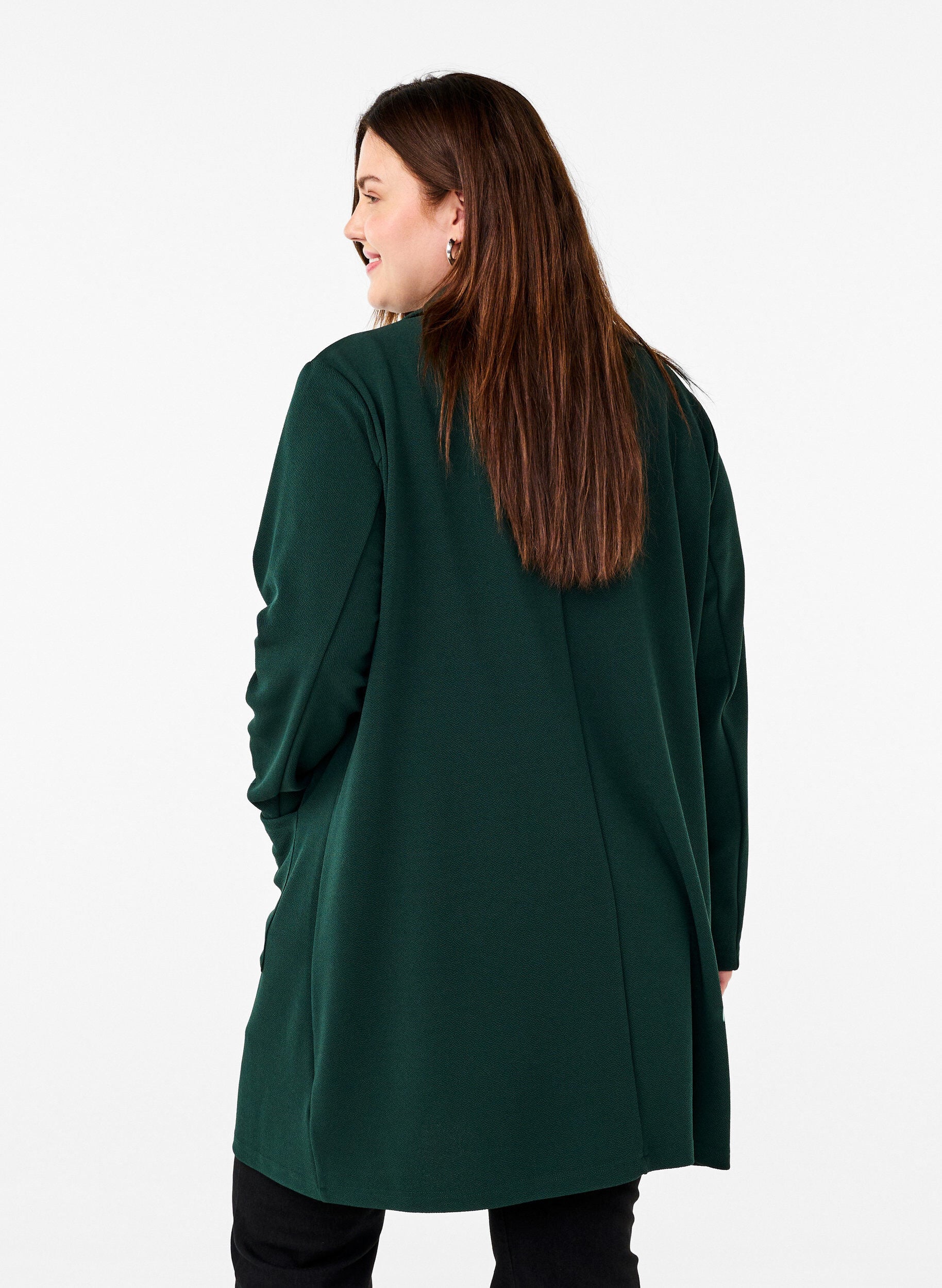 ZizziLang blazer med lommer, Gr&oslash;n, Model image number 2