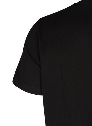 Bomulds t-shirt med nitter, Black, Packshot image number 3