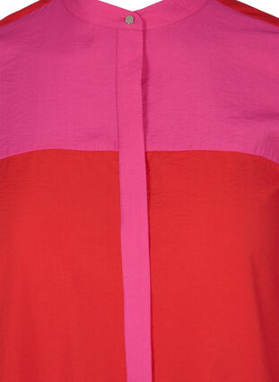 Lang skjorte med color-block , Pink Red Block, Packshot image number 2
