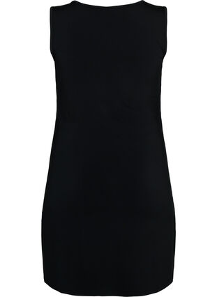 Ærmeløs kjole med slim fit, Black, Packshot image number 1