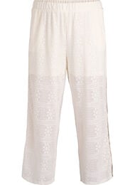 Blondebukser med brede ben og kontraststriber, Hvid