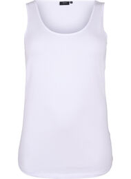 Ensfarvet basis top i bomuld, Hvid