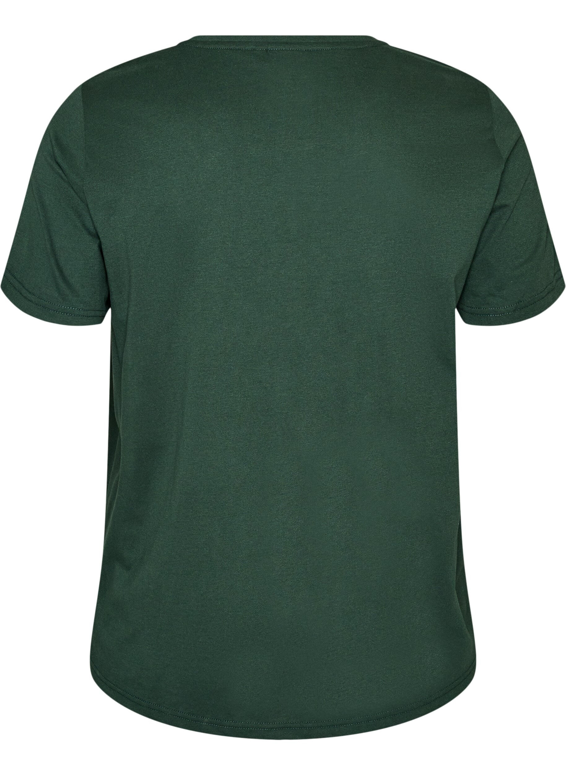 ZizziT-shirt med motiv, Gr&oslash;n, Packshot image number 1