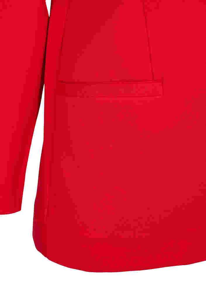 Enkel blazer med knaplukning, Flame Scarlet, Packshot image number 3