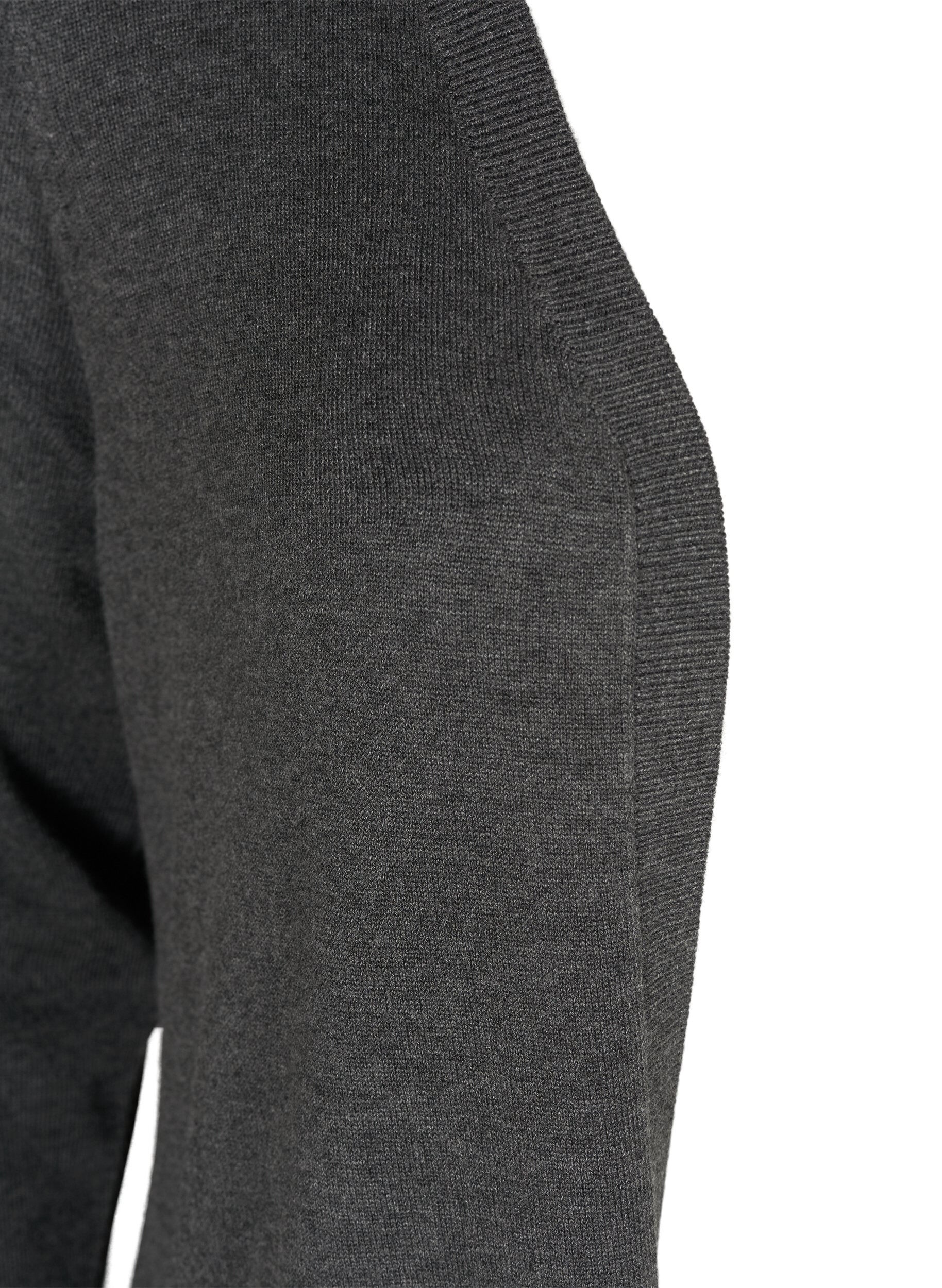 ZizziLang strikcardigan i viskosemix, Gr&aring;, Packshot image number 2