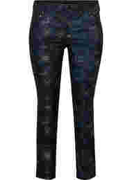 Mønstrede Emily jeans med nitter, Black AOP
