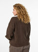 Ribstrikket cardigan med knapper, Brun, Model image number 2