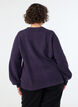 Cardigan i bl&oslash;d strik med guldfarvede knapper, Lilla, Model image number 2