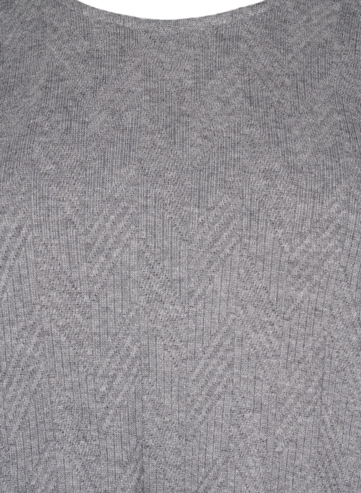 Langærmet bluse med mønster, Grå, Packshot image number 2