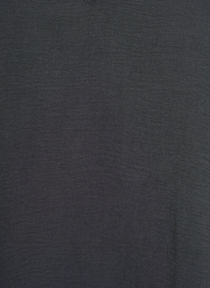 Bluse med smock manchetter og V-udsk&aelig;ring, Gr&aring;, Packshot image number 2