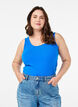 Ensfarvet basis top i bomuld, Bl&aring;, Model image number 0