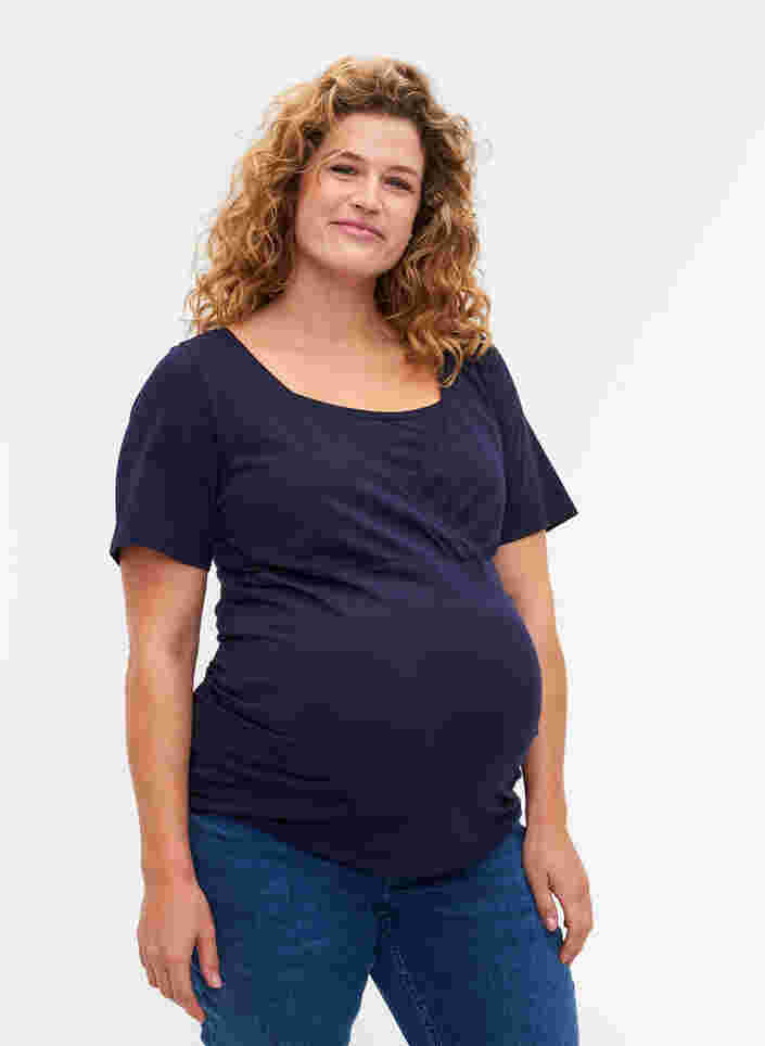 Kortærmet graviditets t-shirt i bomuld, Night Sky, Model