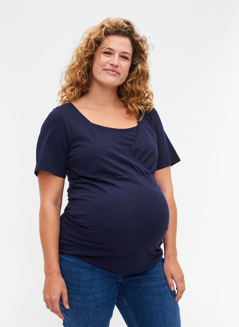 Kortærmet graviditets t-shirt i bomuld, Night Sky, Model image number 0