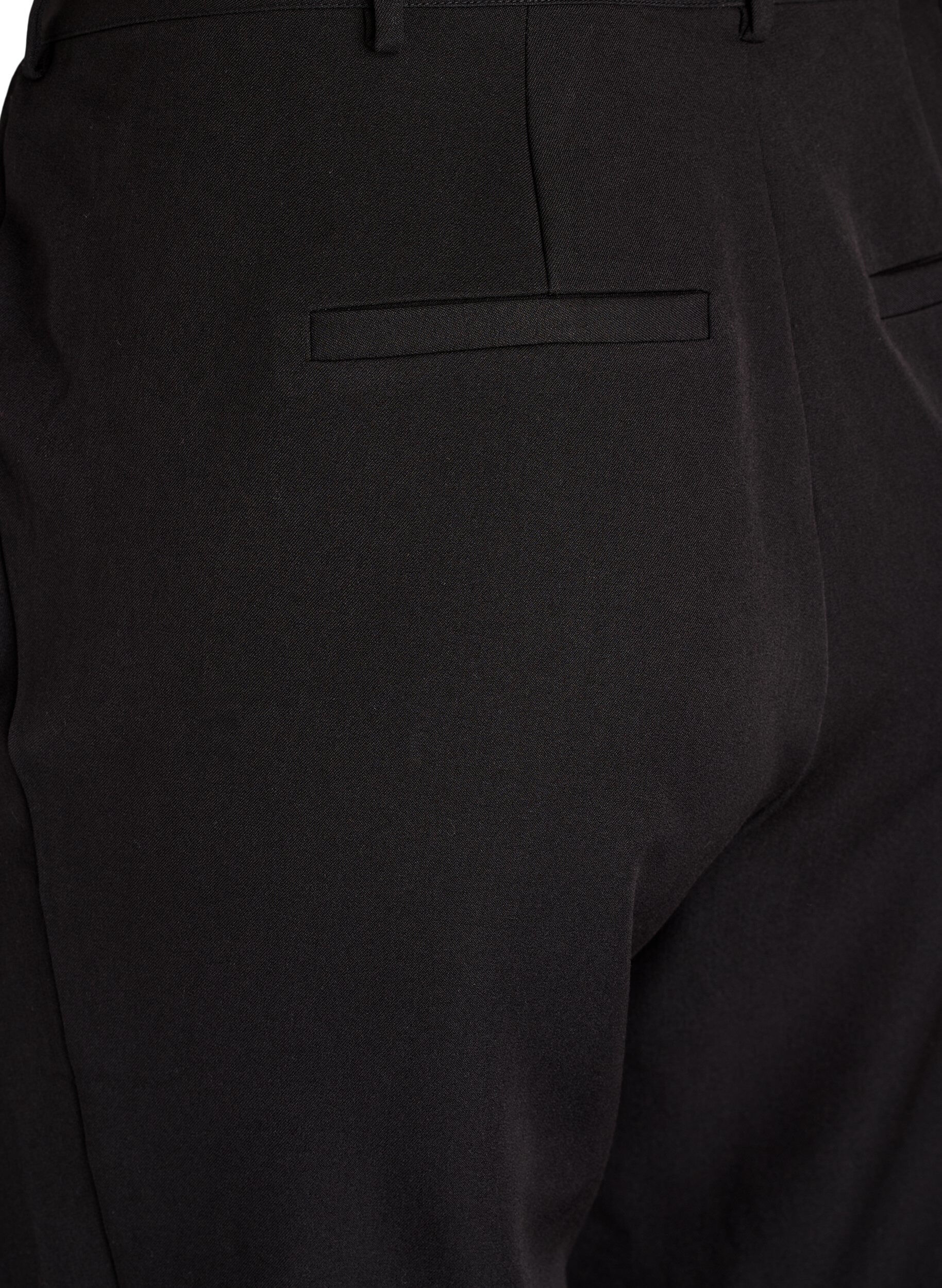 Zizzi Habitbukser med h&oslash;j talje og lige ben, Sort, Packshot image number 3