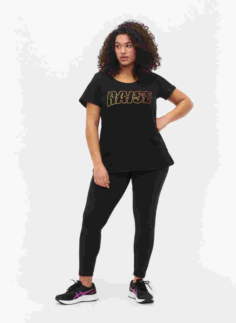 Trænings t-shirt med print, Black w. Raise, Model image number 2