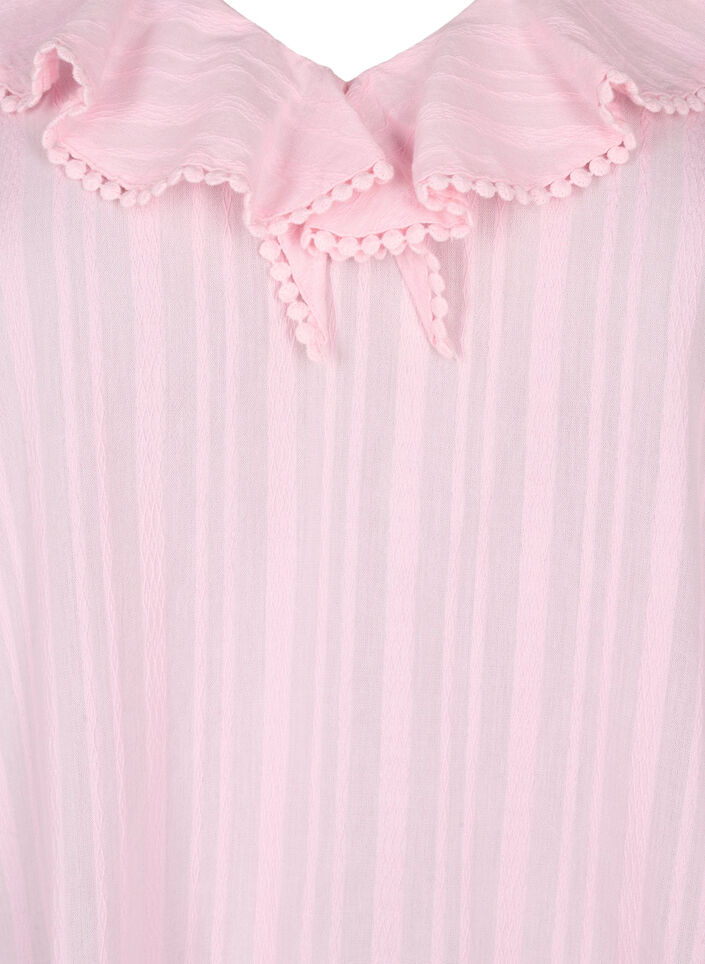 Bluse i bomulds-viskose mix med 3/4 ærmer, Almond Blossom, Packshot image number 2