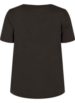 Bomulds t-shirt med tryk , Black ACID WASH, Packshot image number 1