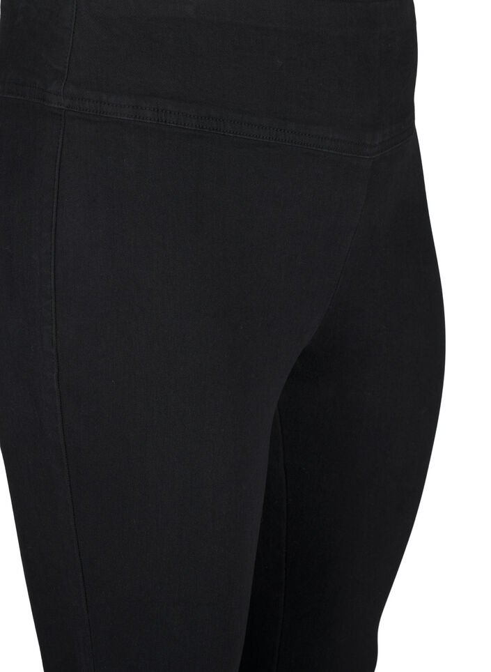 Stretchy jeggings med høj talje, Black, Packshot image number 2