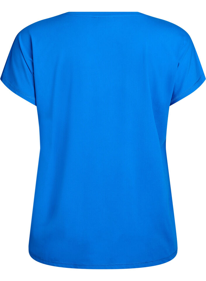 Ensfarvet tr&aelig;nings t-shirt, Bl&aring;, Packshot image number 1