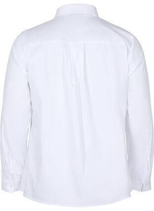 Klassisk skjorte med krave og knapper, Bright White, Packshot image number 1