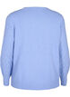Strikbluse med hulmønster, Cornflower Blue Mel., Packshot image number 1
