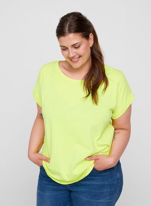 Neonfarvet t-shirt i bomuld
