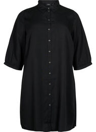 Lang skjorte med 3/4 ærmer i lyocell (TENCEL™), Black