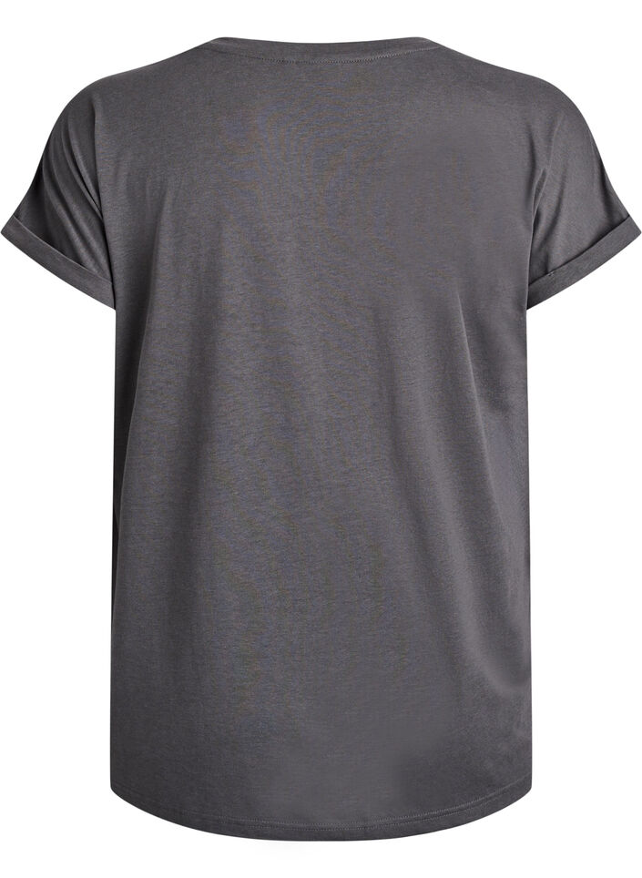 Kort&aelig;rmet t-shirt i bomuldsblanding, Gr&aring;, Packshot image number 1