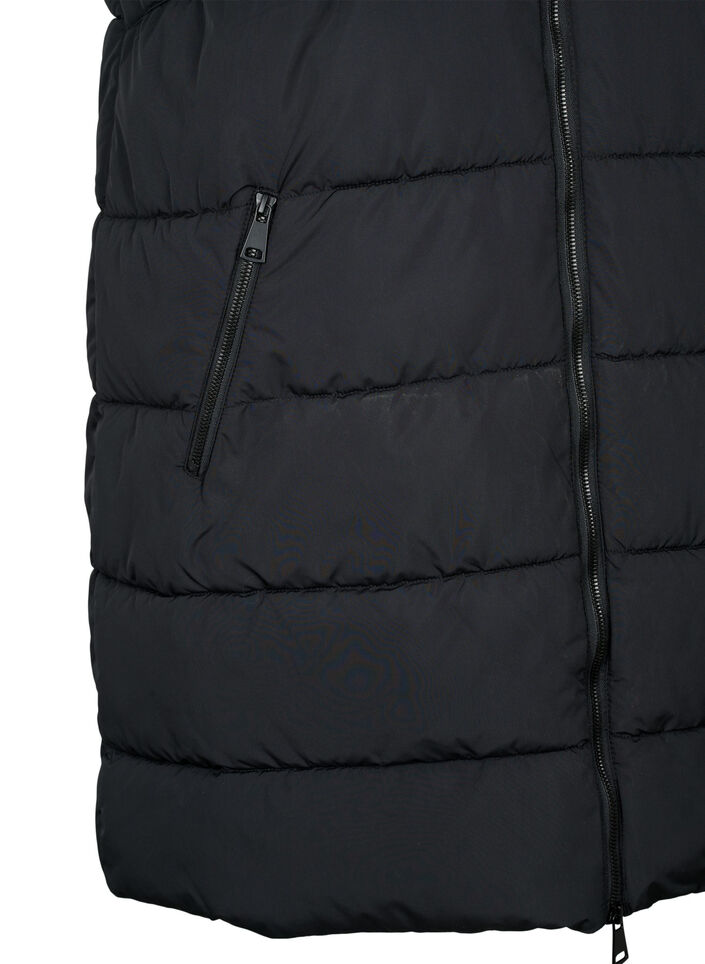 Sporty vest med hætte og lommer, Black, Packshot image number 3