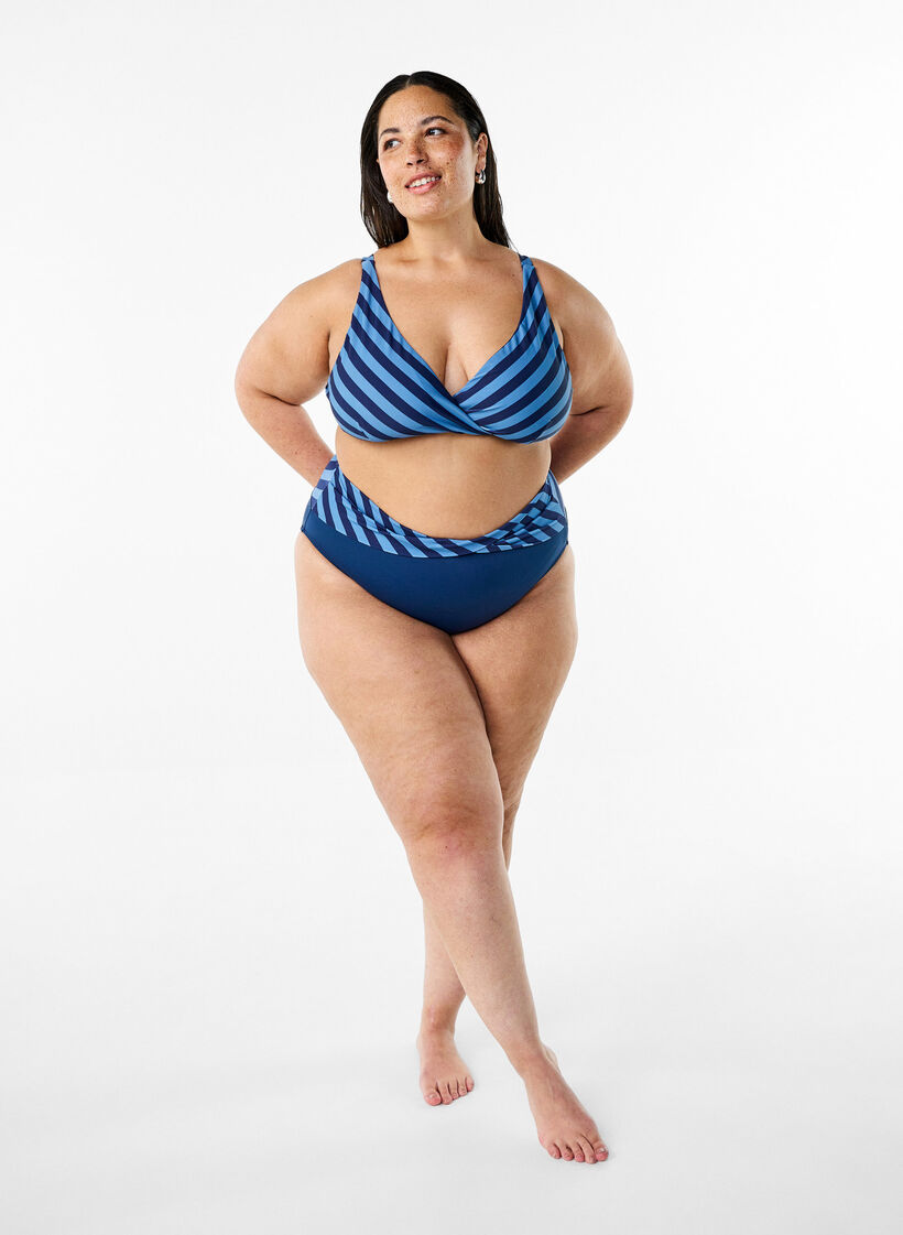Bikini trusse med wrapdetalje, Bl&aring;, Model image number 1
