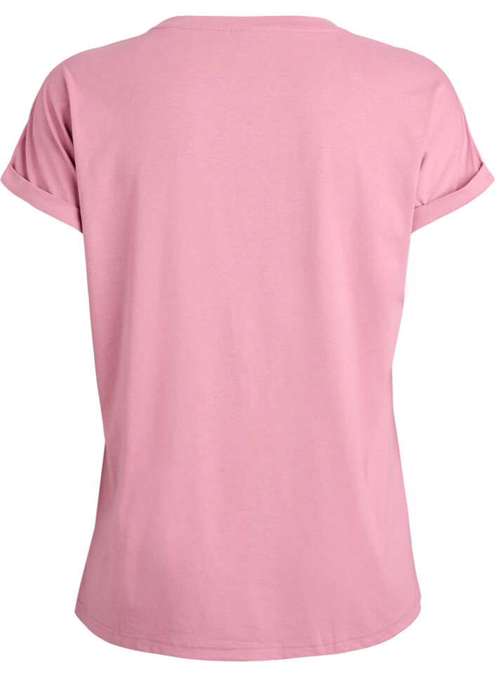 Kort&aelig;rmet t-shirt i bomuldsblanding, Lyser&oslash;d, Packshot image number 1
