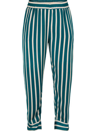 Løstsiddende bukser med striber, Green Stripe, Packshot image number 0
