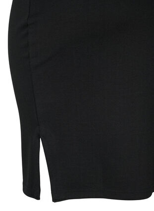 Tætsiddende nederdel i viskose med slids, Black, Packshot image number 3