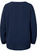 Ensfarvet bluse med v-hals, Navy Blazer, Packshot image number 1