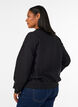 Sweatshirt med tekstmotiv i boucl&eacute;, Sort, Model image number 2