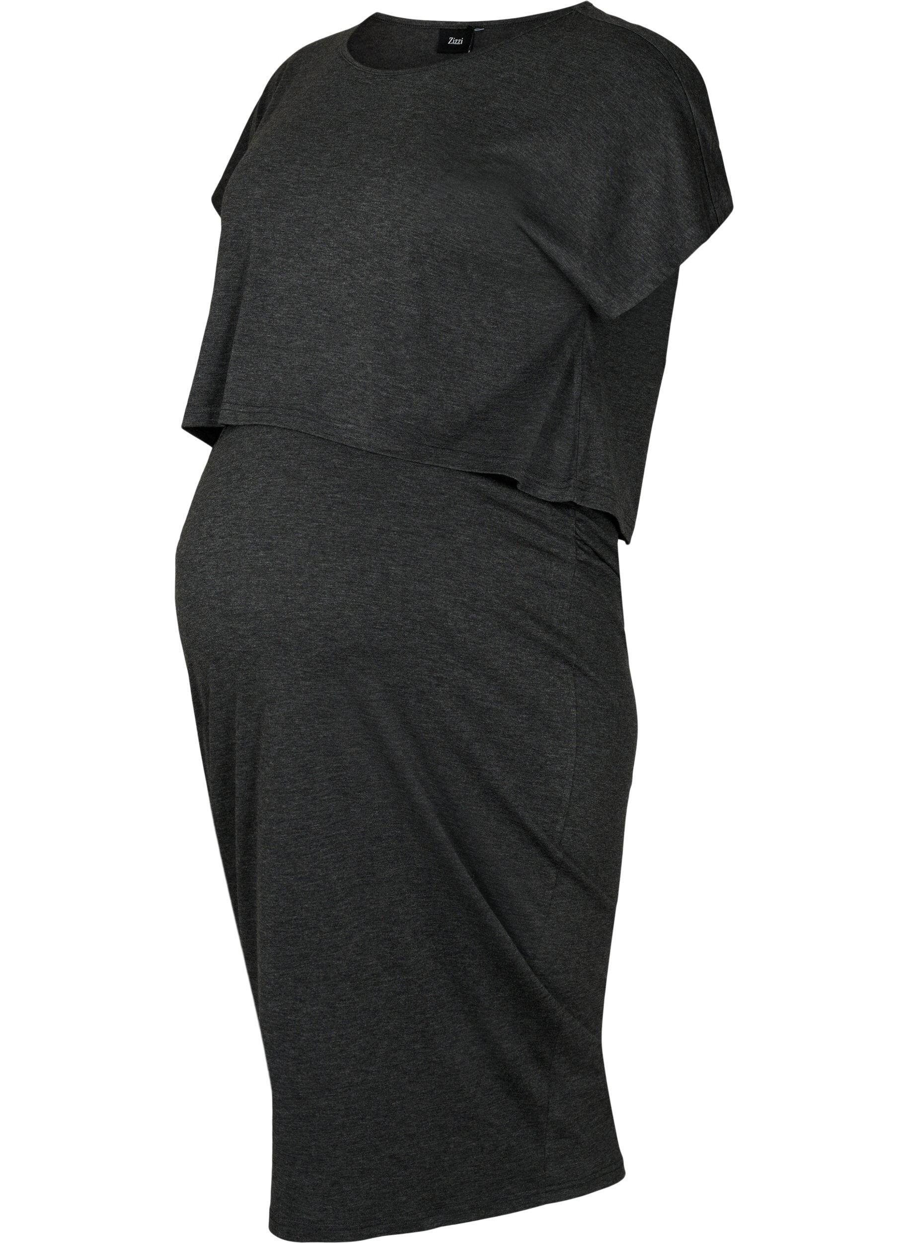 Zizzi Meleret graviditets s&aelig;t, Black Melange, Packshot image number 0