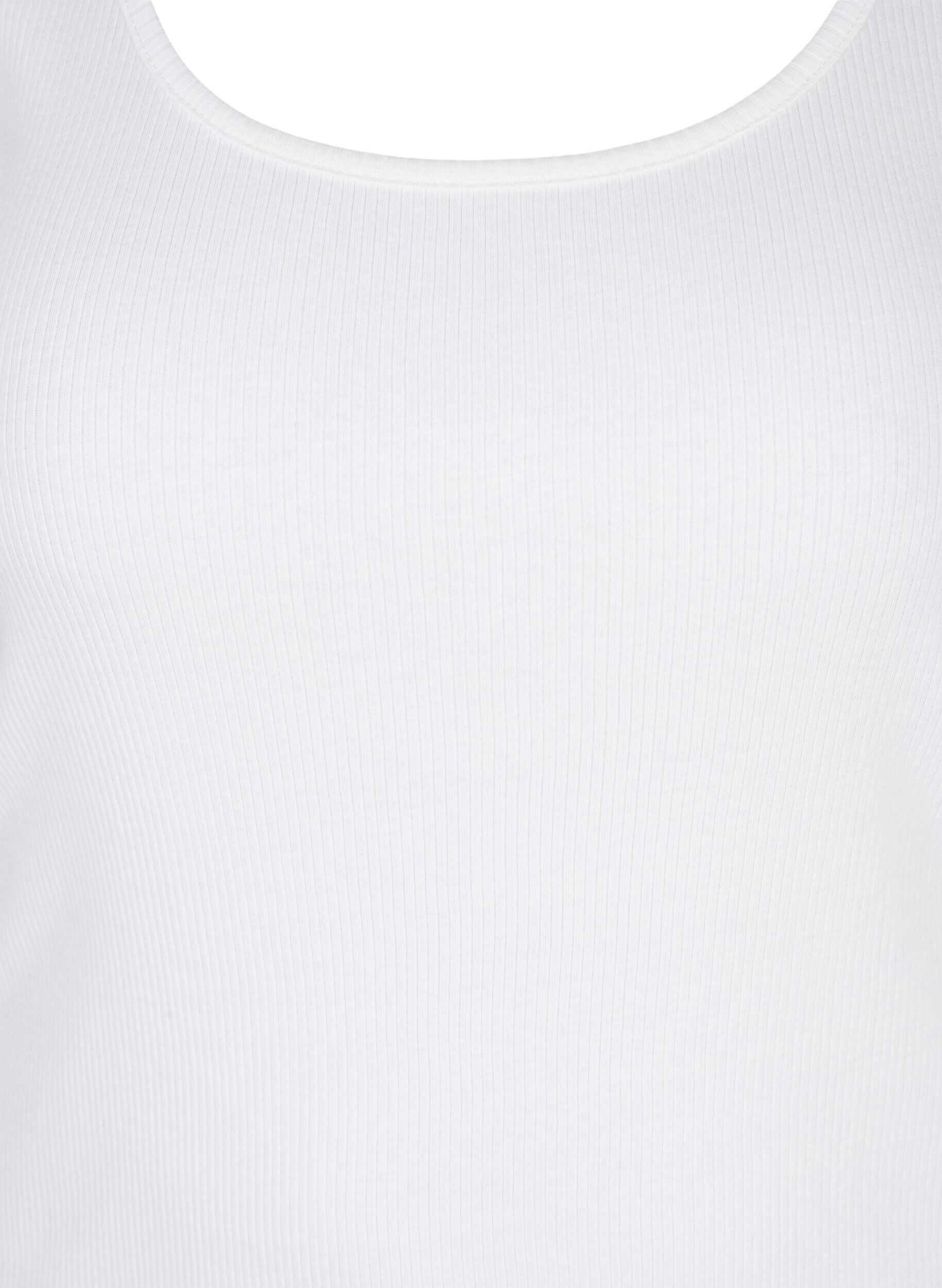 Zizzi 2-pak basis tanktop i rib, Black/Bright White, Packshot image number 3