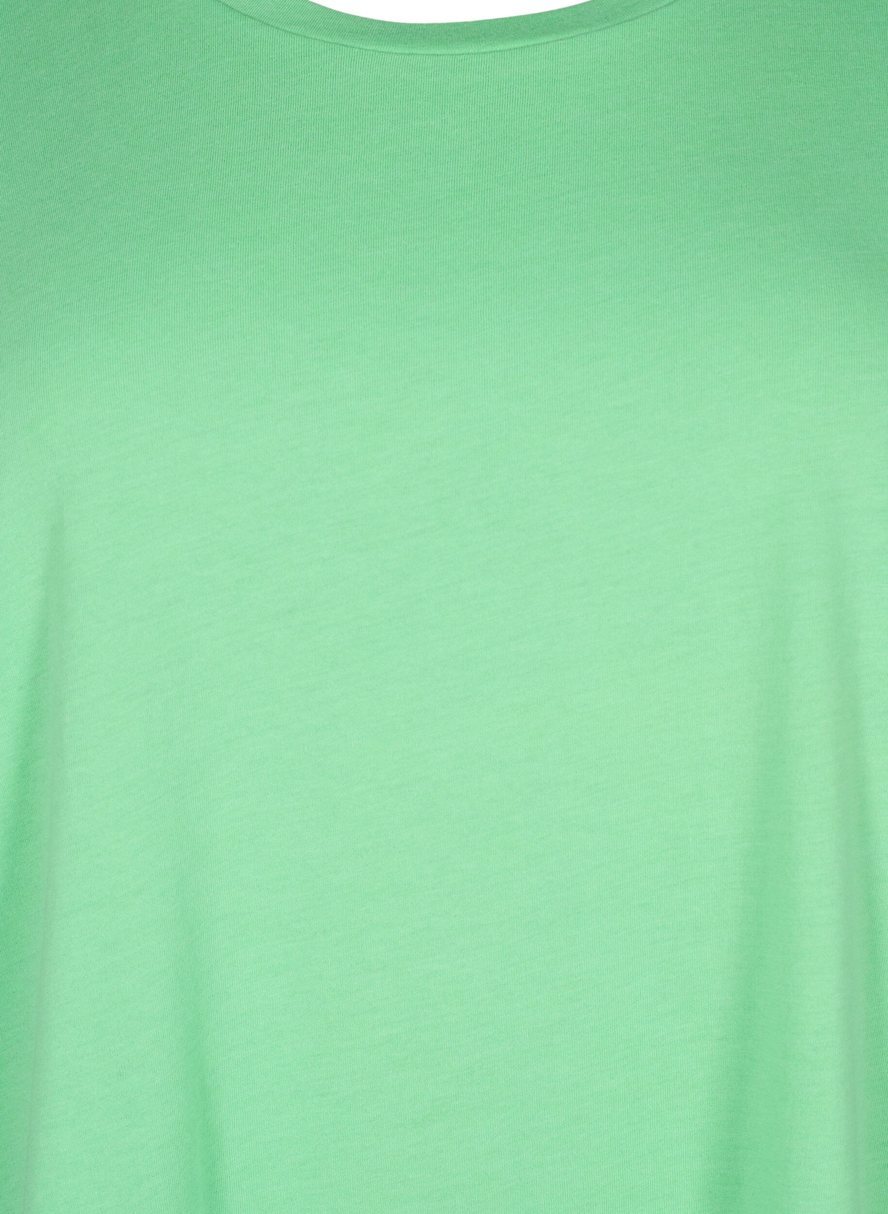 ZizziKort&aelig;rmet t-shirt i bomuldsblanding, Gr&oslash;n, Packshot image number 2